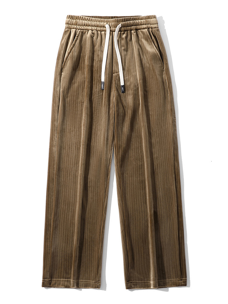 Men's Pants Fall/Winter Velvet Sweatpants Men/Women Unisex Wide Leg Straight Velour Pants Streetwear Stretched Loose Joggers Trousers 230720