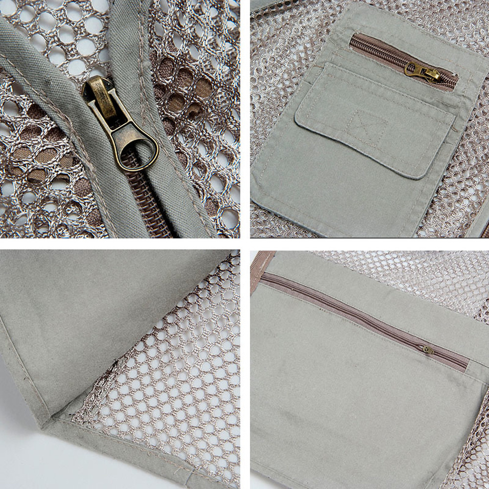 Men's Vests Large Size Mesh Quick-Drying Vests Male with Many Pockets Mens Breathable Multi-pocket Fishing Vest Work Sleeveless Jacket 230721