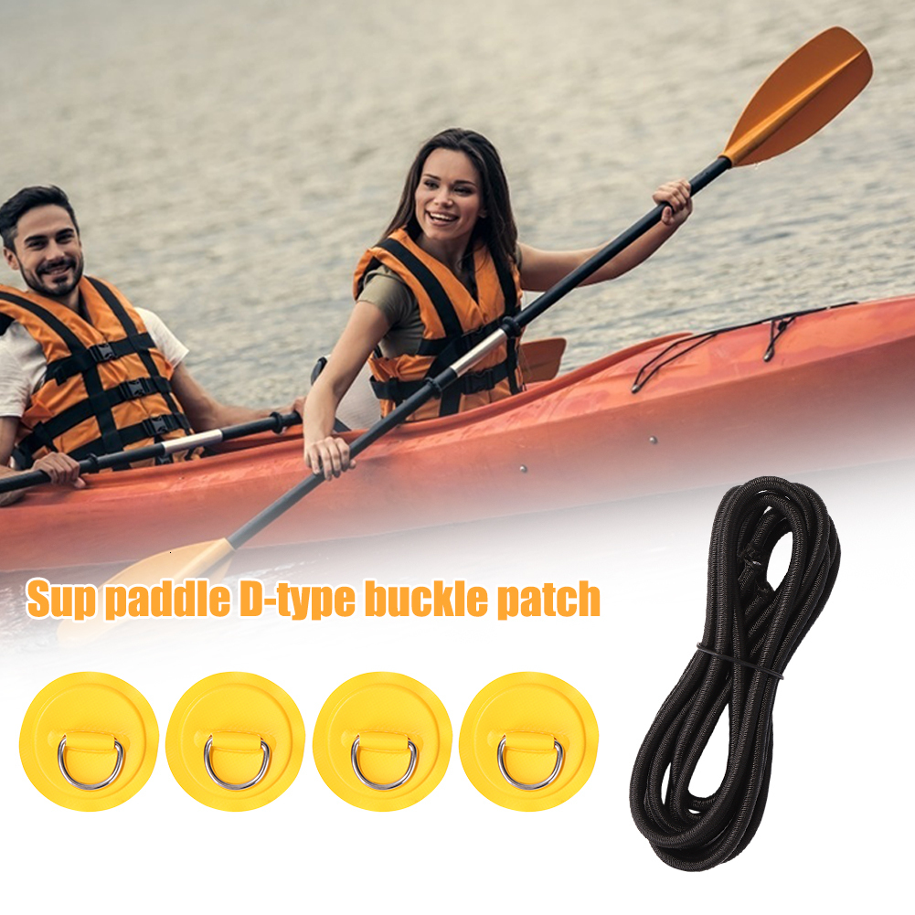 Kayak Accessories Surfboard Replacement Parts Kits Stainless Steel D Ring Patch 2 5m Elastic Rope for SUP Paddle Board 230720