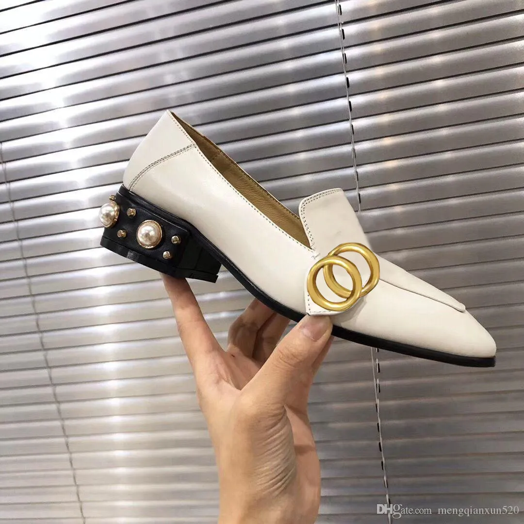 Scarpe Eleganti Di Lusso Scarpe Firmate Tacchi Di Perle Intarsiati In Pelle Fib…