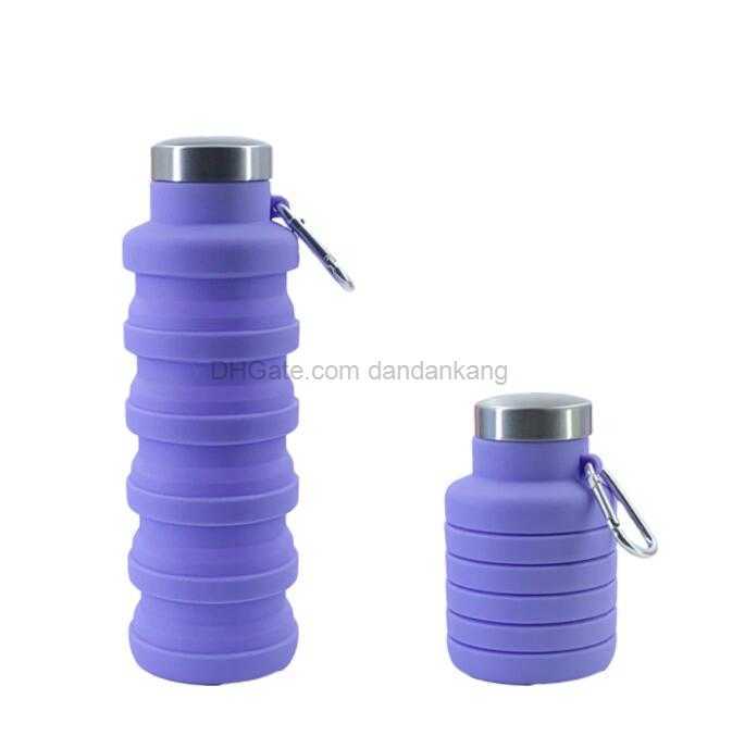 Portable Foldable Water Bottles 550ml Silicone Folding Cup Collapsable Travel hiking camping cycling Drinking glass Cups Z260202