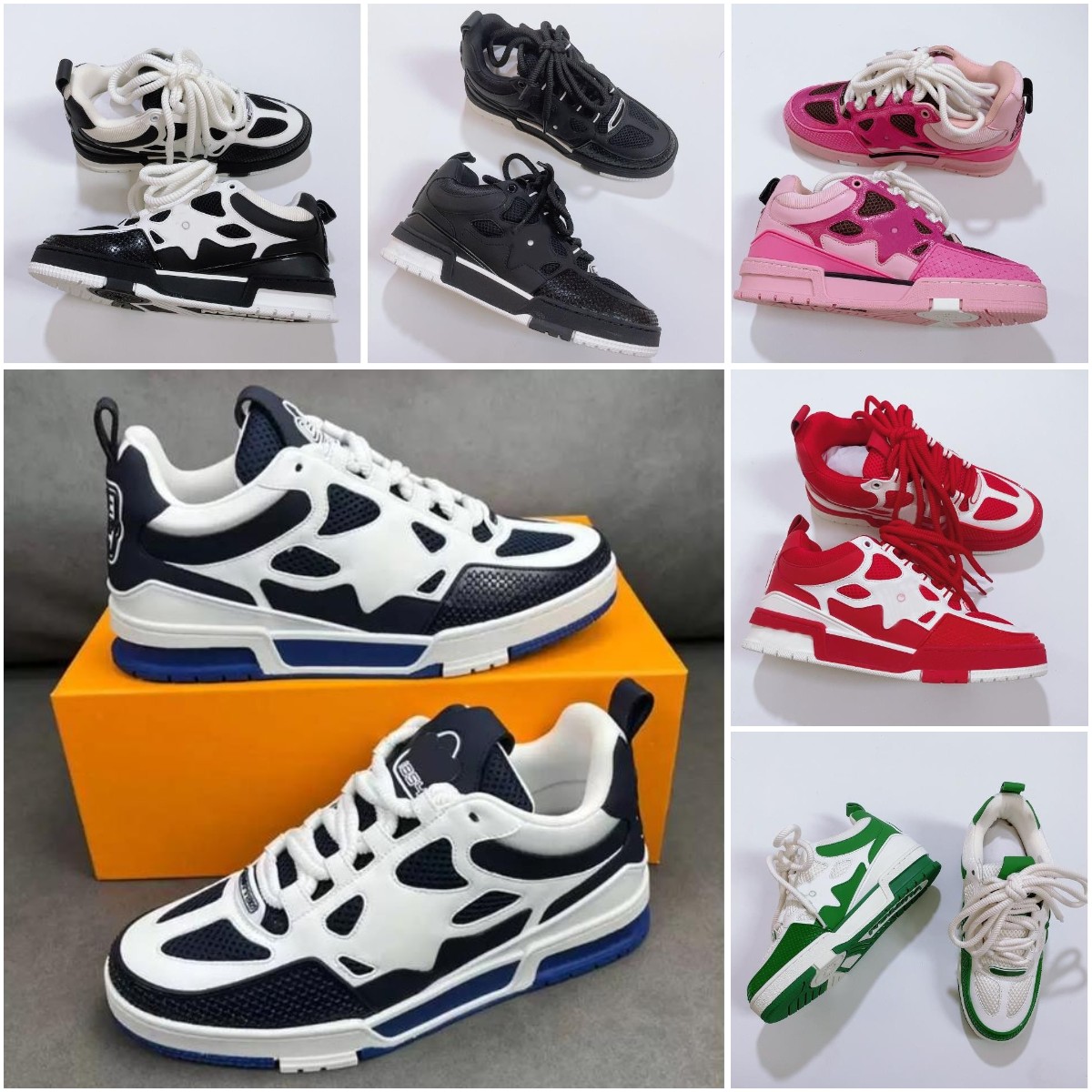 Mens casual shoes 1854 series yellow and black with combination breathable mesh all-match comfortable two-color sole men's designer sneakers