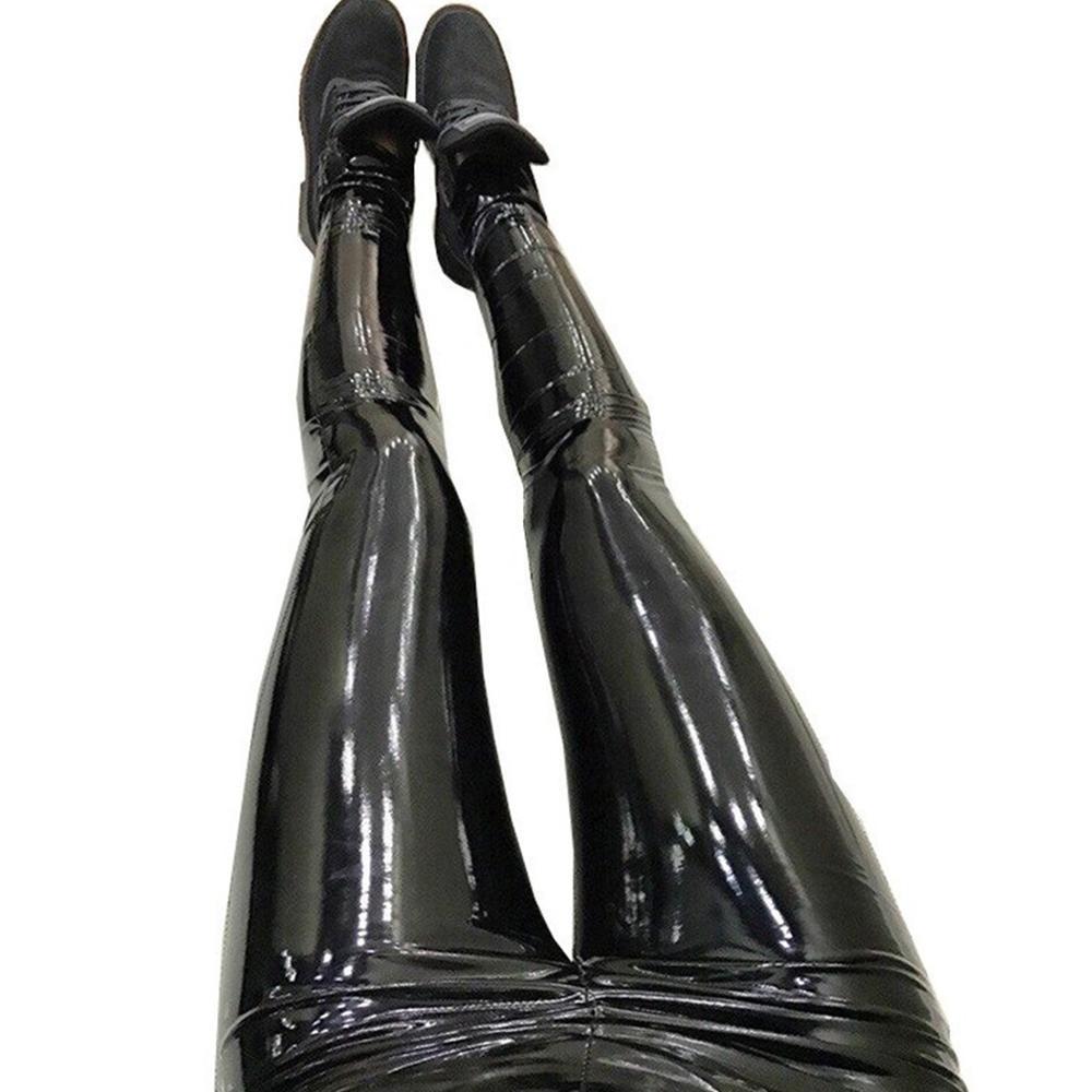 Women's Leggings Qickitout Sexy Elastic Stretch Skinny Pants Women High Waist Push Up Leather Black Leggings Jeggings 230720