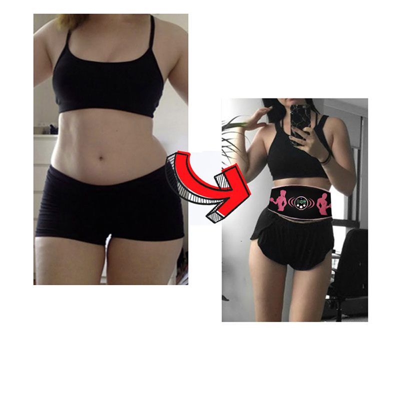 Core Abdominal Trainers Fitness EMS Electric Massage Body Slimming Belt Muscle Stimulator USB Recharge Waist Trainer Weight Loss Drop 230720
