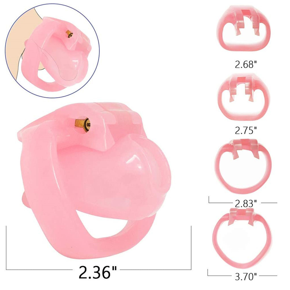 Cockrings Pink resin HT V4 male chastity device with 4 Cock ring plastic rooster cage penis bound fetishism chastity and sex toys 230720