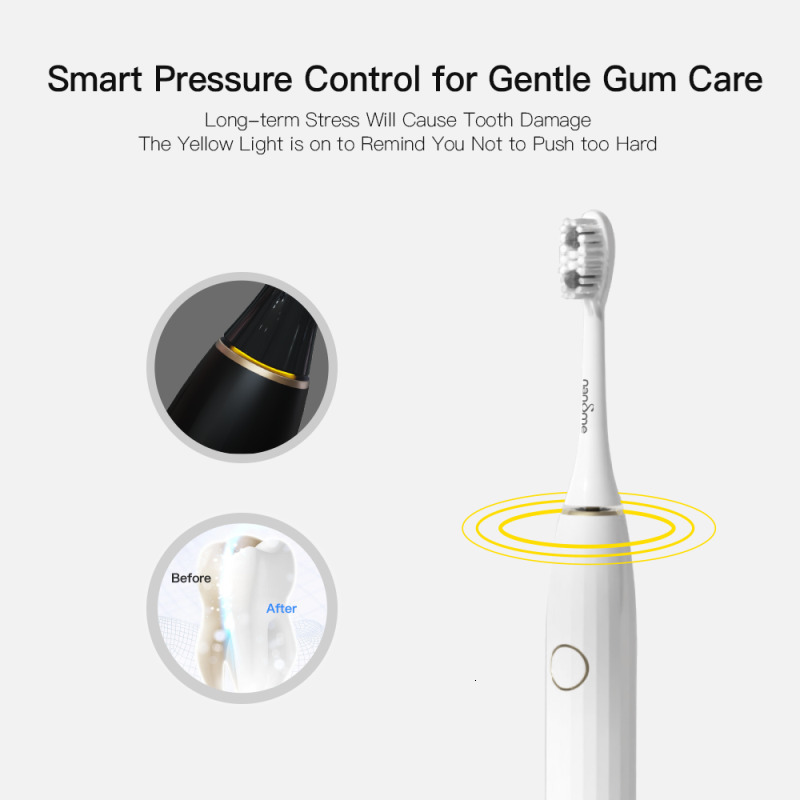 Toothbrush Nandme NX8000 Smart Acoustic Electric toothbrush Deep Cleaning Toothbrush IPX7 Waterproof Micro vibration Deep Cleaning Whitening Agent 230