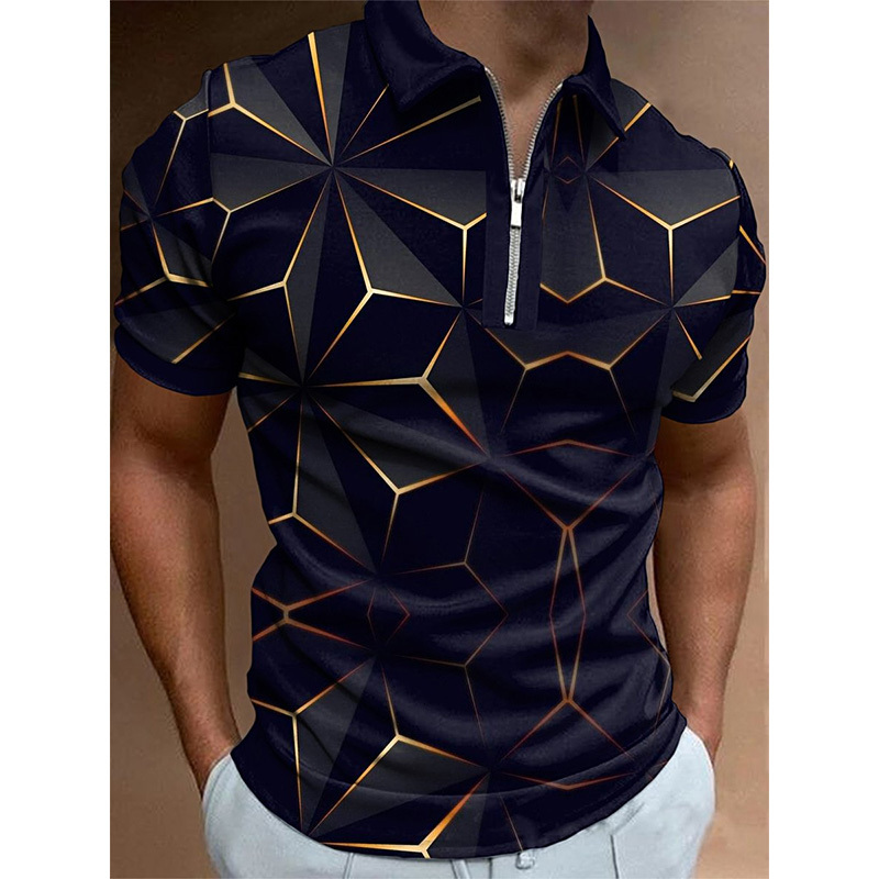 Men's Polos Summer Casual Man Short Sleeved Polo Shirts with Zip Dry Fit Top Quality Men's Clothing Golf Lapel TShirt Fashion Streetwear 230