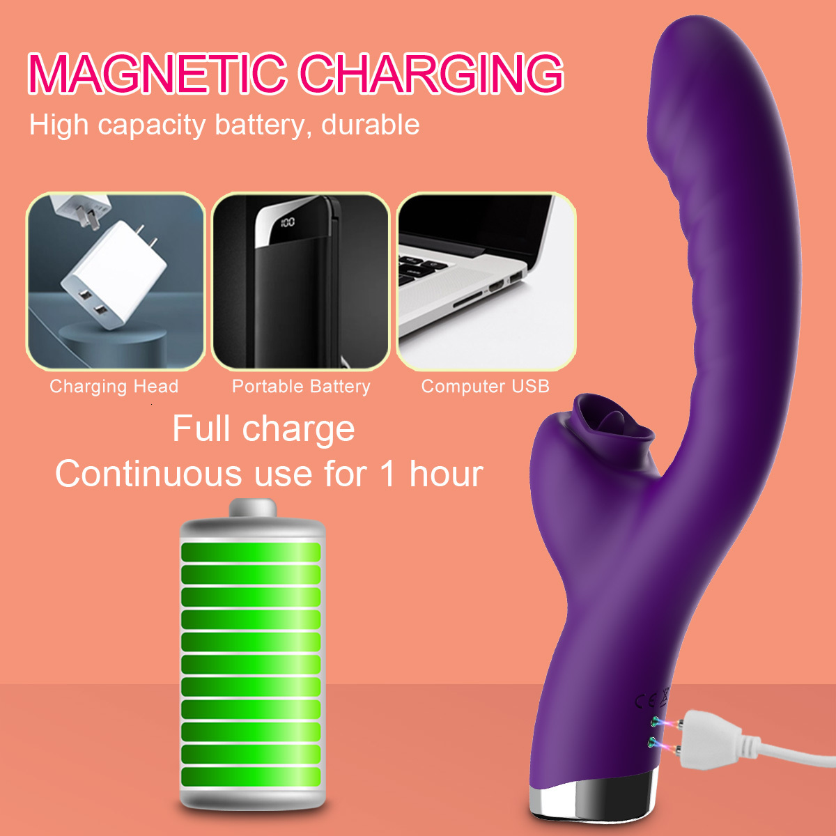 Vibrators Female vibrator 2-in-1 licker clitoral stimulator G-Spot powerful vibrating Dildo stick female clitoral sucker adult sex toy 230724