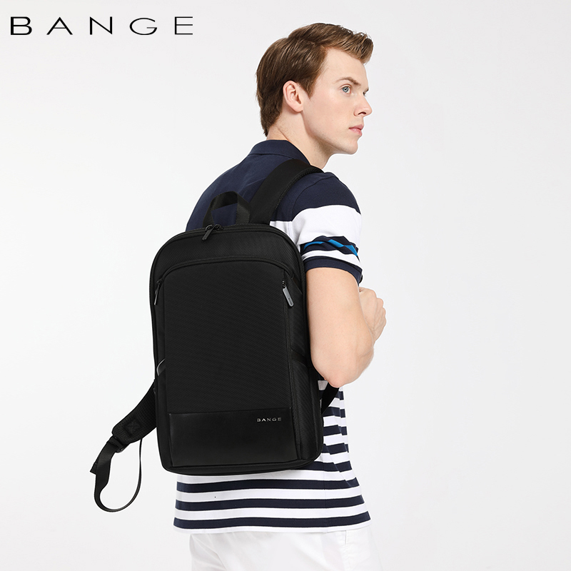 School Bags BANGE Men Business Waterproof 156" Laptop Backpack Fashion Male Classic Travel Moto Biker Light Scalable Shoulder 230720