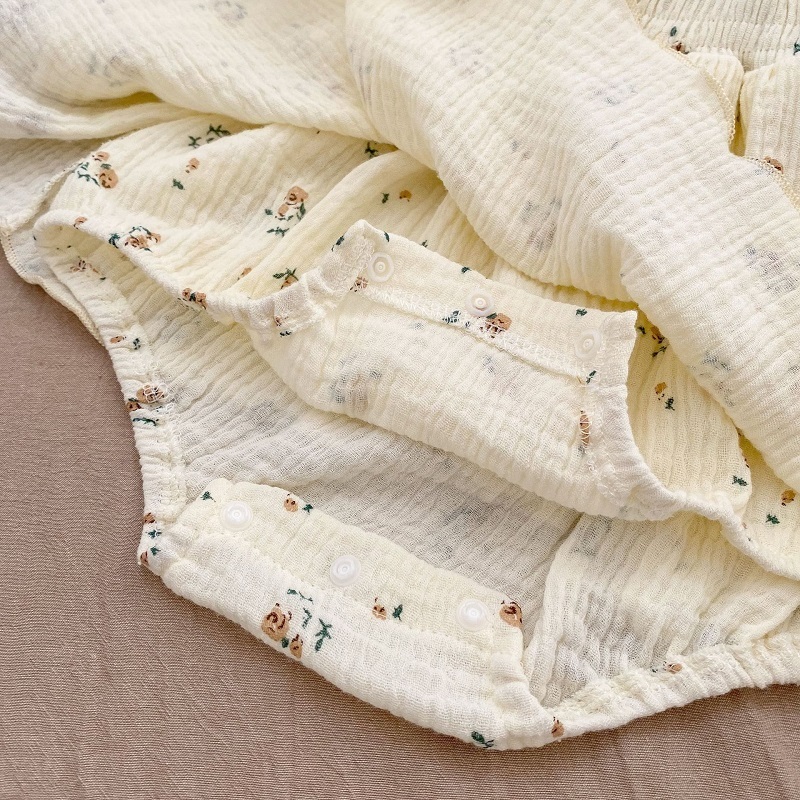 Rompers Cute Baby Girl Floral Dress Romper INS born Kids Long Sleeve Cotton Skirted Bodysuit Headband 2PCS Princess Clothes 230720