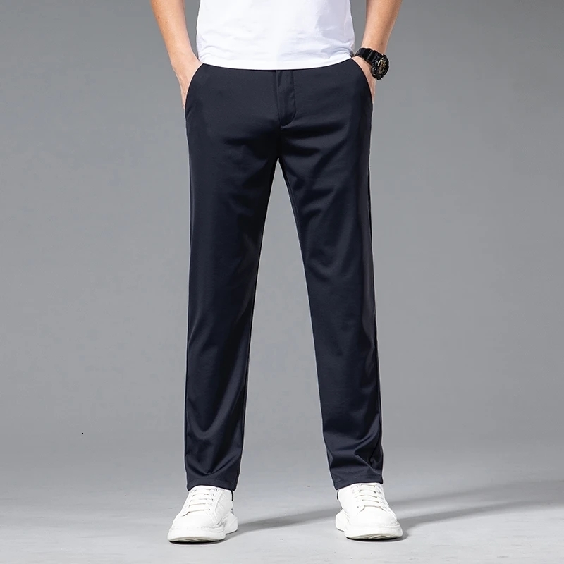 Men's Pants Tiansi Business Casual Ice Silk Summer Thin Trousers Elastic Youth Breathable QuickDrying UltraThin 230720