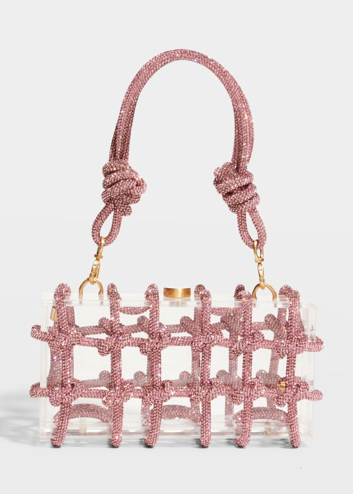 Evening Bags Knot Handle Rhinestones Evening Acrylic clutch Bag er clear shoulder bag Crystal Diamonds Dinner Party Wedding Purse 230720