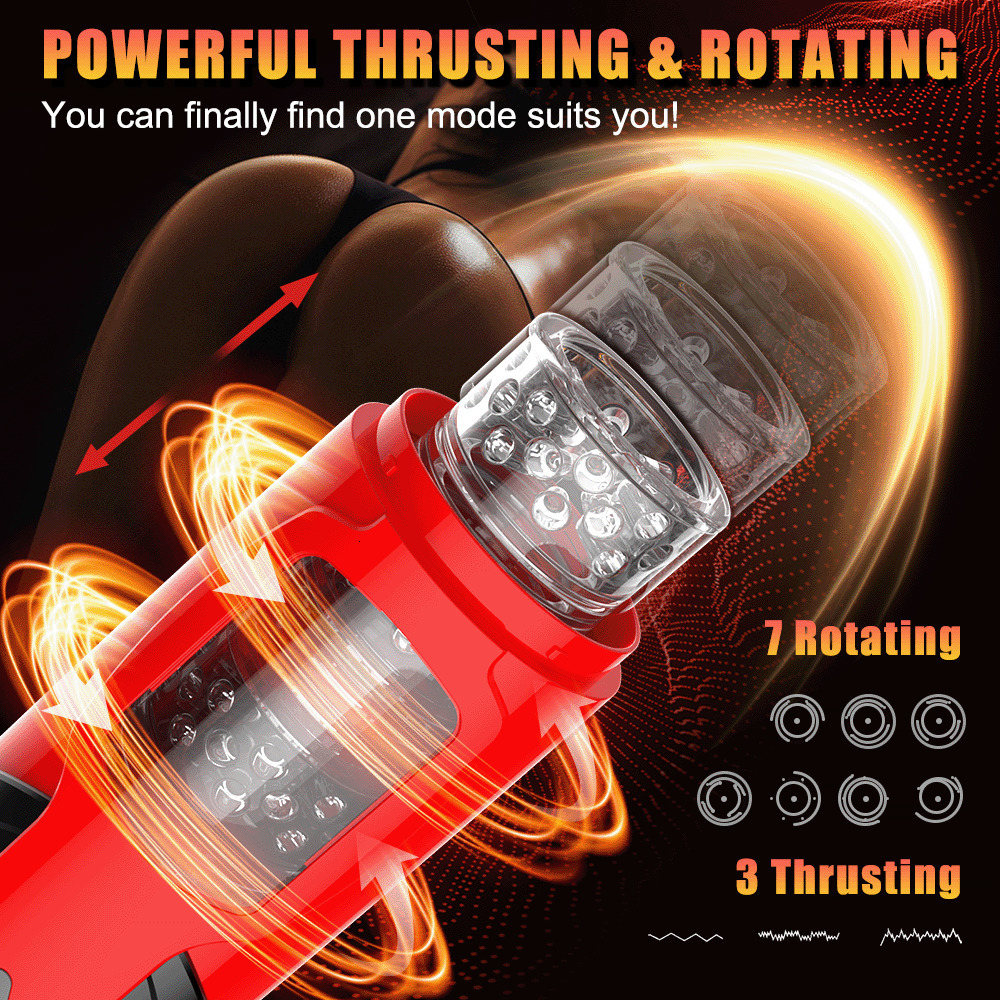 Masturbators Hannibal Automatic Male Masturbators Cup Thrushing Rotating Penis Stimulation Pocket Stroker Toys Pussy Adult Sex Toys for Men 230720