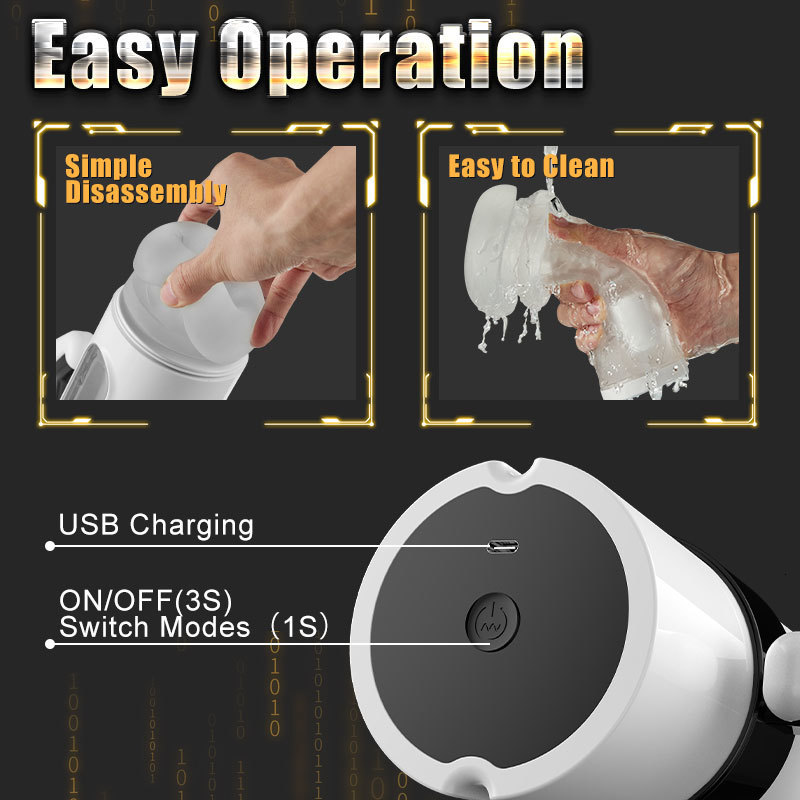 Masturbators 2-in-1 hand-held automatic male masturbator telescopic vibrator vaginal masturbation device Sex toy 230720
