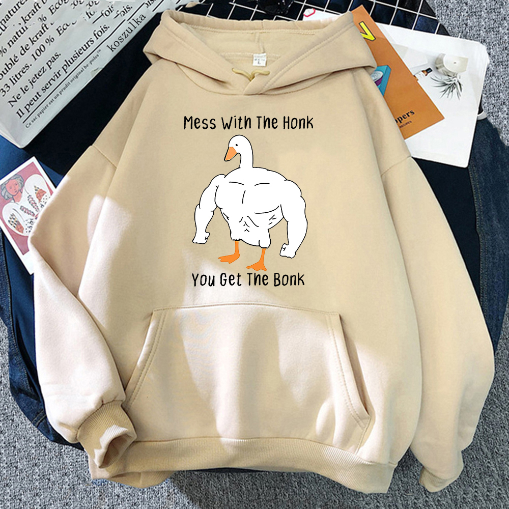 Men's Hoodies Sweatshirts You Get The Bonk Humor Graphic Male Hoodie Cartoon Murder Goose Kawaii Harajuku Oversized Men Aesthetic Tops 230720