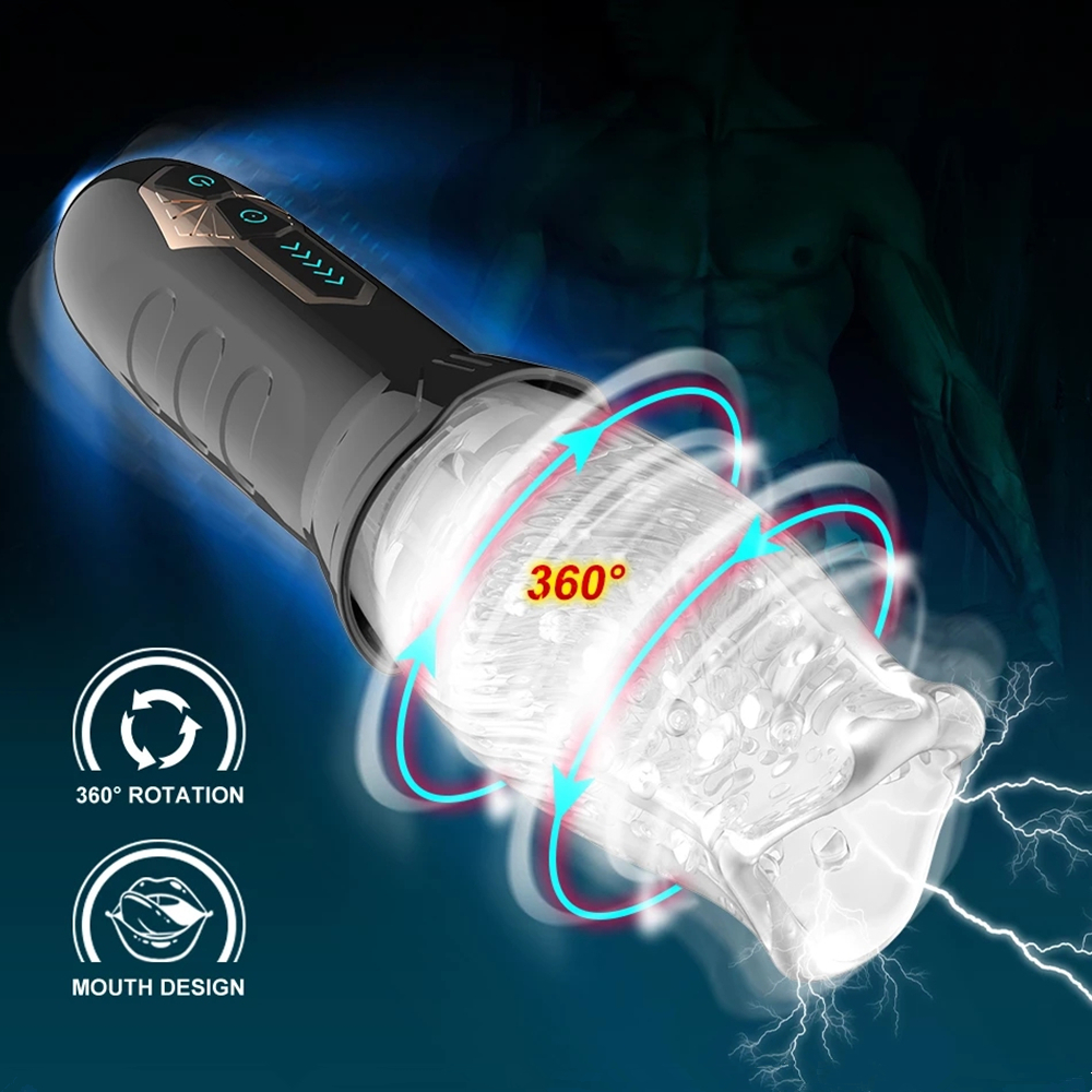 Masturbators Automatic rotating vibration massager cup suitable for men true oral sex gorgeous delay trainer penis massage male masturbation toys 2307