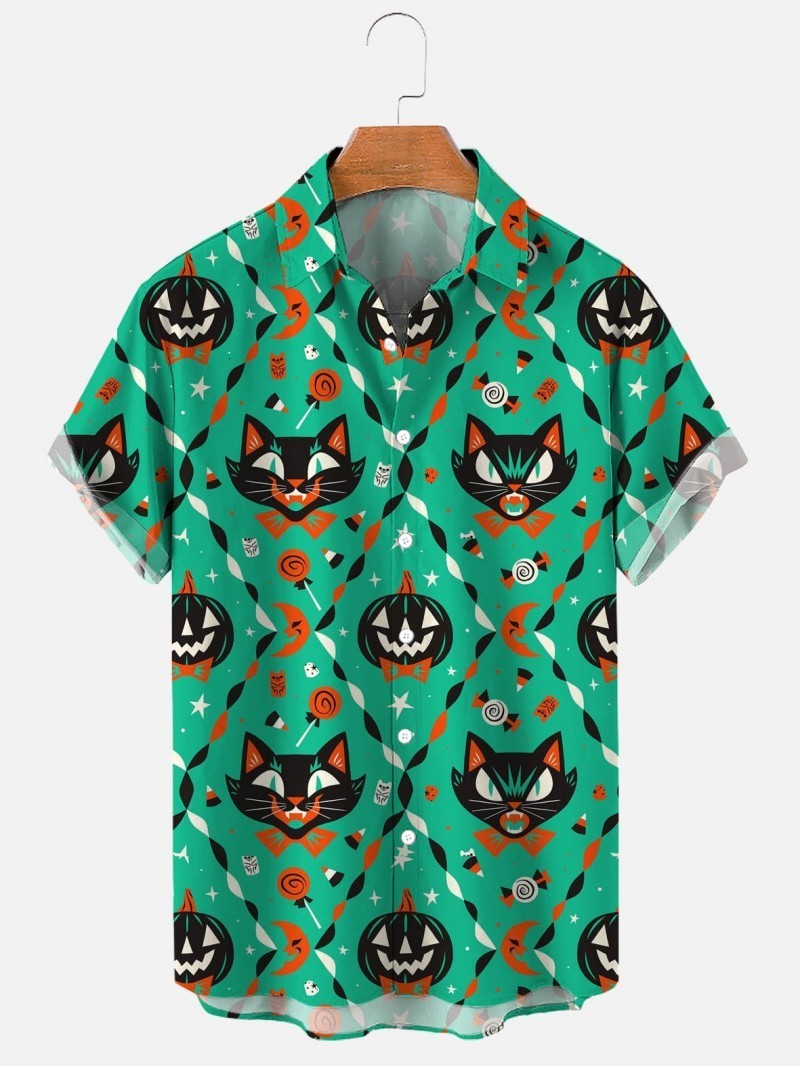 Men's Casual Shirts 3d Men Floral Camisa Hawaii Shirt Graffiti Masculina Casual Social Cufflinks Short Sleeve Blouse Street Men's For Skelet