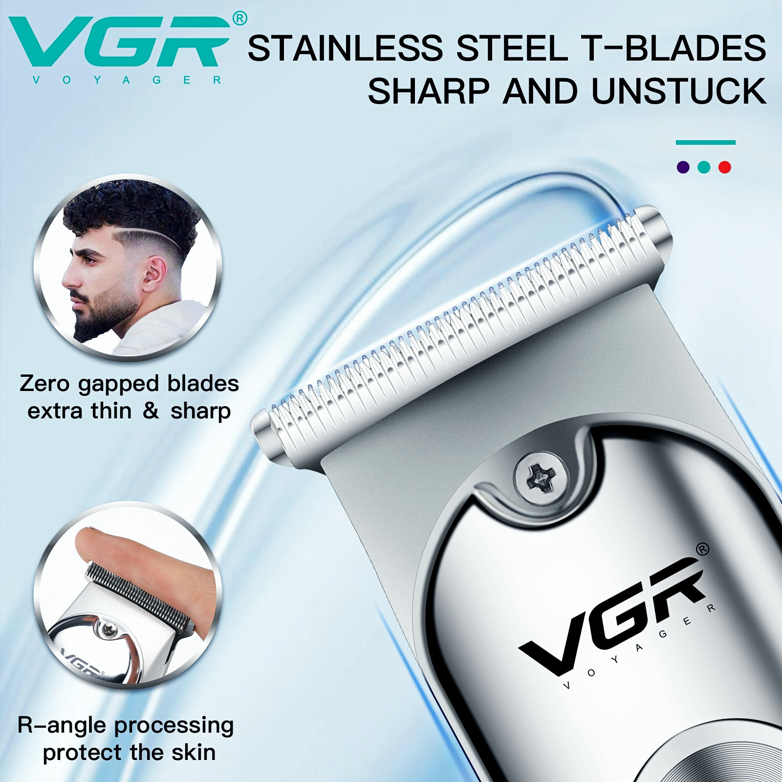 VGR Cutting Electric Clipper Professional Haircut Machine Mini Barber Rechargeable Hair Trimmer for Men V-071 230720 C260312