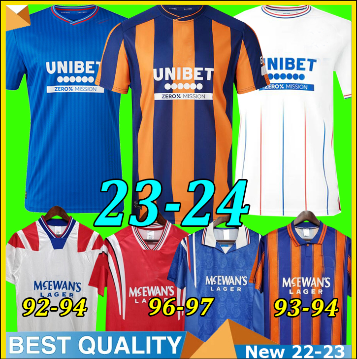 23 24 Glasgow Rangers Soccer Jerseys 2023 2024 home away third Retro 87 88 92 93 94 95 96 97 98 classic Football Shirts Men kids kit set uniforms tops