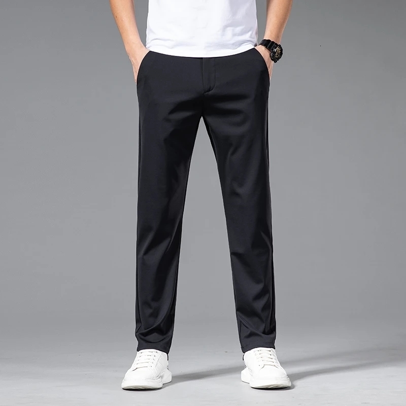 Men's Pants Tiansi Business Casual Ice Silk Summer Thin Trousers Elastic Youth Breathable QuickDrying UltraThin 230720