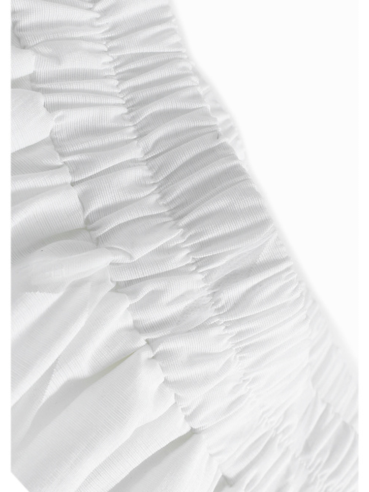 Skirts EAM High Elastic Waist White Fold Pocket Long Casual Halfbody Skirt Women Fashion Spring Autumn 2023 1DF7942 230720