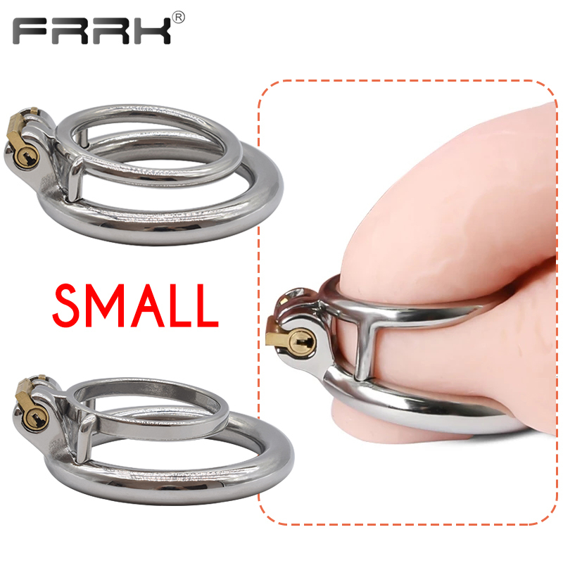 Cockrings FRRK Diphallia ring cock lock male chastity cage stainless steel binding device adult restricted Sex toy 230720