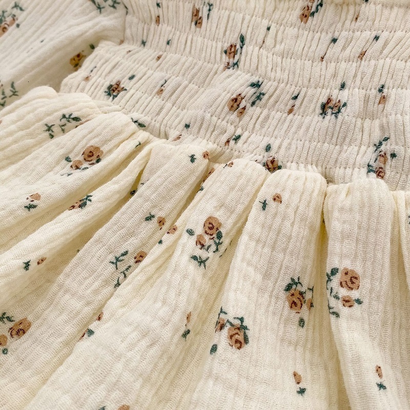 Rompers Cute Baby Girl Floral Dress Romper INS born Kids Long Sleeve Cotton Skirted Bodysuit Headband 2PCS Princess Clothes 230720