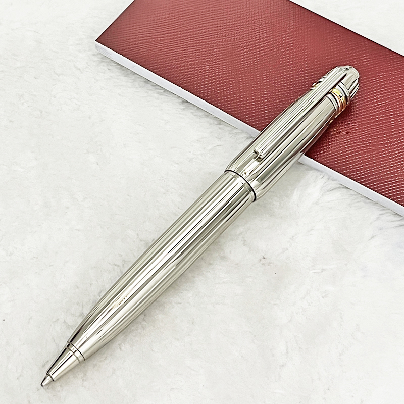 Gel Pens CT Classic Metal Signature Pen Silver With Blue Drill Ballpoint Pens Comfortable Writing Stationery 230721