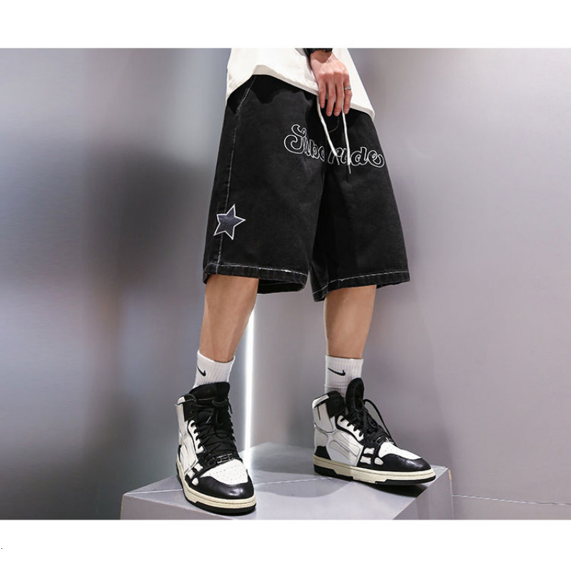 Womens Shorts Hip Hop Womens Summer Shorts Loose High Street Sports Pants Womens Short Jeans American Style Embroidery Denim Y2k Clothing 230720
