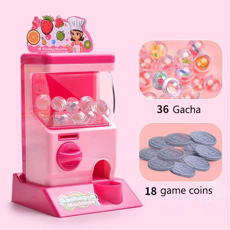 Kitchens Play Food Kids Simulation Self-service Vending Machine Gashapon Machine Coin-operated Candy Game Early Education Learning Toys Xmas Gifts 230