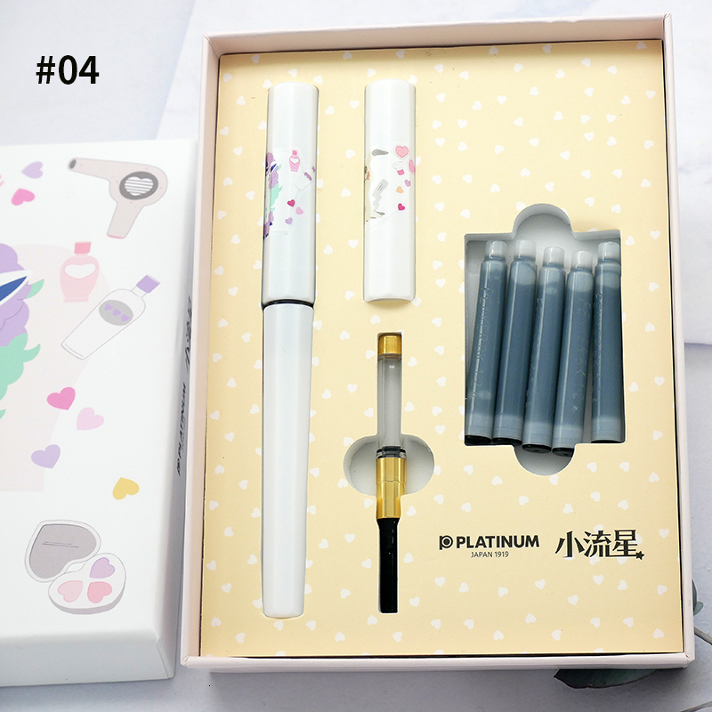 Gift Fountain Pens Japanese Platinum Small Meteor Pen Set Ink Absorber Ink Bag Gift 230720