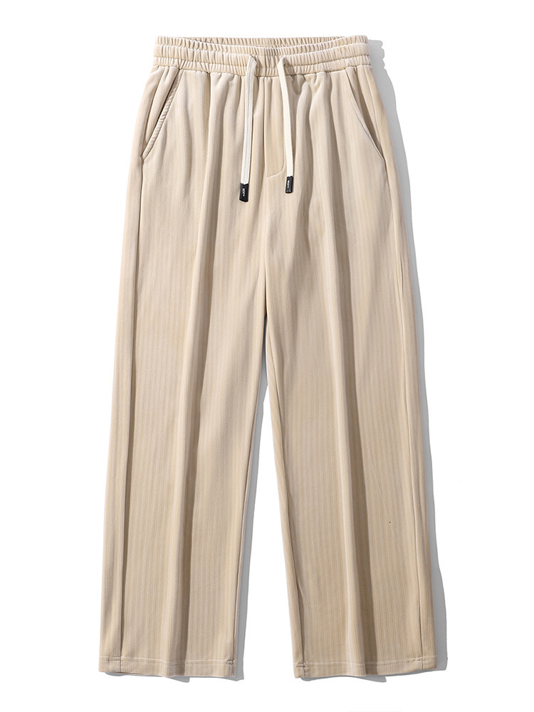 Men's Pants Fall/Winter Velvet Sweatpants Men/Women Unisex Wide Leg Straight Velour Pants Streetwear Stretched Loose Joggers Trousers 230720