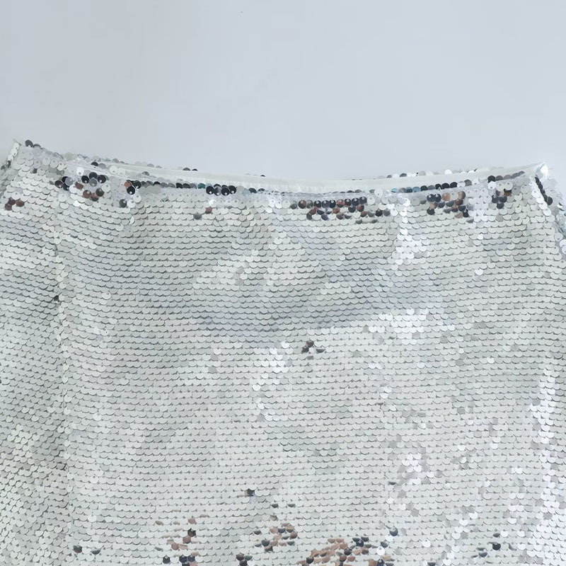 Skirts Sequin Side Split Overskirt Ladies 2023 Spring Street Style Hip Regulai Fit Fashion Women Mini Skirt 230720