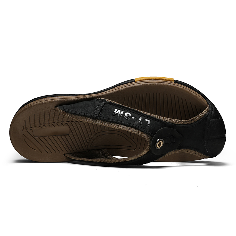 Cow Leather Men Sandals Mens Flip ps Men's Casual Shoes Classic Massage Beach Slippers Anti-slip Summer 230720
