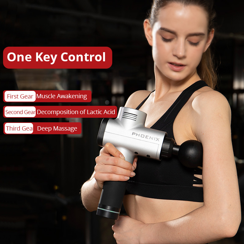 Full Body Massager Phoenix A2 Massage Gun Professional Vibration Massage Machine Electric Health Care Body Muscle Relief Pain Treatment Low Noise 4 He