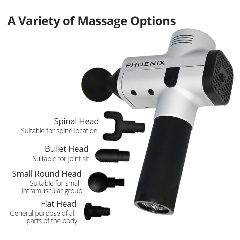Full Body Massager Phoenix A2 Massage Gun Professional Vibration Massage Machine Electric Health Care Body Muscle Relief Pain Treatment Low Noise 4 He