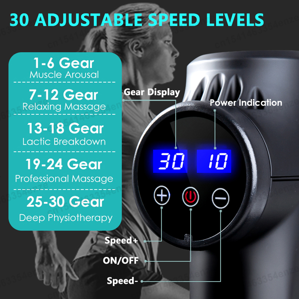Full Body Massager Health Manager LCD Display Massage Gun Level 99 Massage Machine Muscle Pain Body Neck Massage Exercise Relaxation Pain Relief 23072