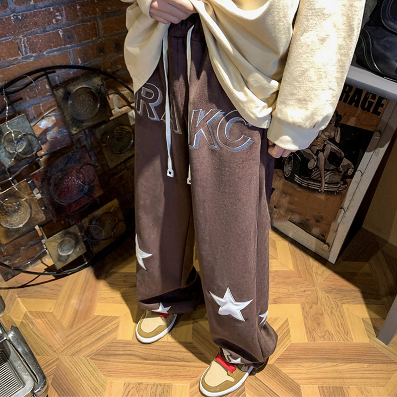Men's Pants Vintage Print Sweatpants Men Casual Straight Pants Loose Trousers Trend Fashion Streetwear Plus Size Bottoms Male Y2K Clothing 230720