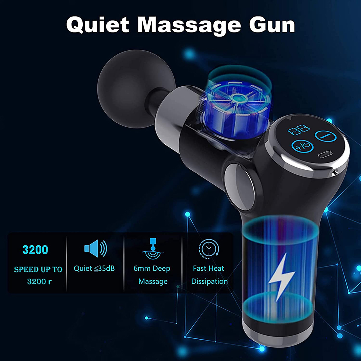 Full Body Massager Massage Gun Deep Tissue Sensing Mini LCD 32 Speed Muscle Massager Relieve Body Pain Relax Fitness 230720