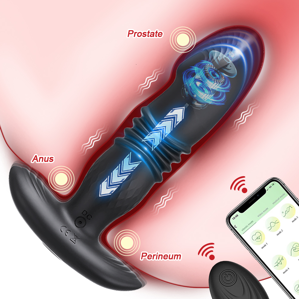 Vibrators Telescopic Vibrating Butt Plug Anal APP Vibrator Wireless Remote Sex Toys for Women 230720