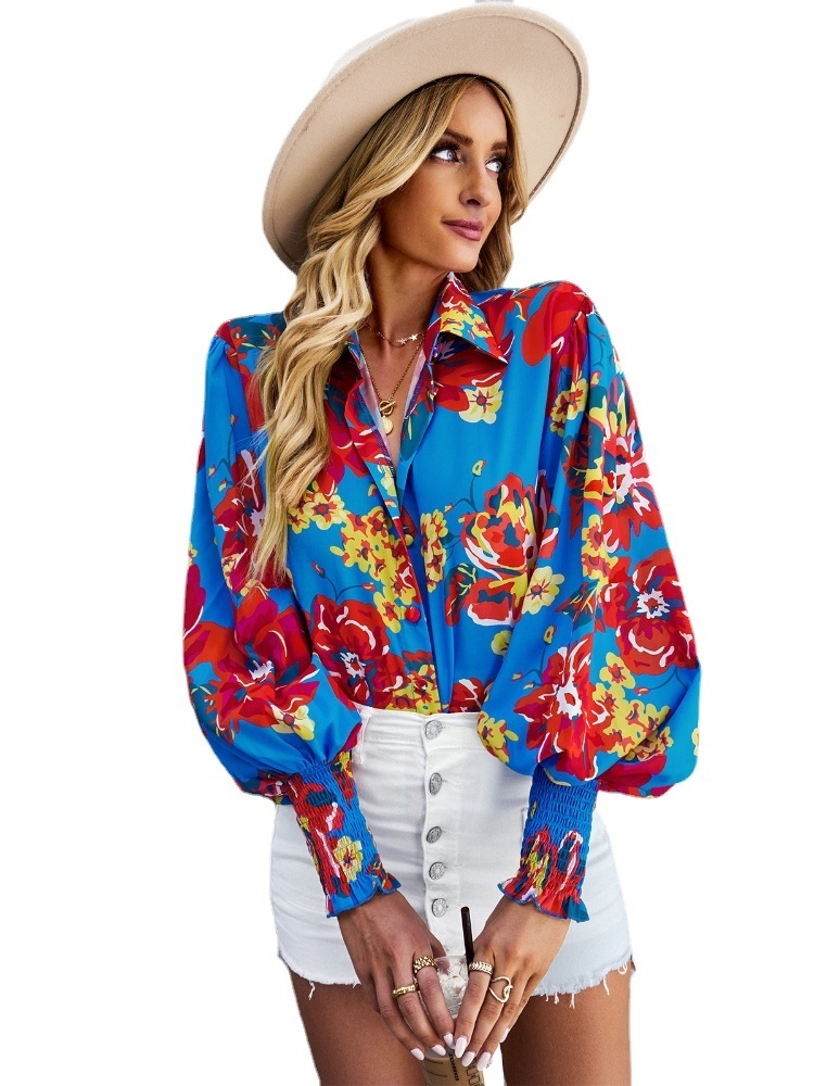 Women's T-Shirt Women Long Sleeve Cardigan Printed Tops 230720