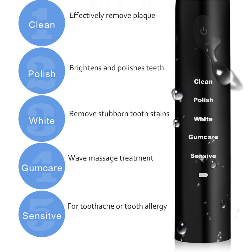 Toothbrush Ultrasonic Electric toothbrush USB Charging Toothbrush Washable Whitening Soft Toothbrush Head Adult Timer JAVEMAY J110 230720