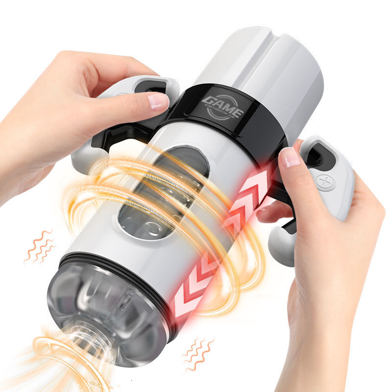 Masturbators 2-in-1 hand-held automatic male masturbator telescopic vibrator vaginal masturbation device Sex toy 230720