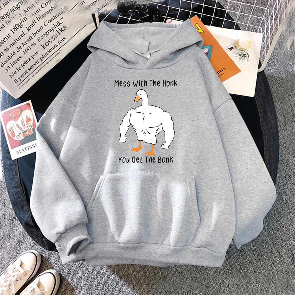 Men's Hoodies Sweatshirts You Get The Bonk Humor Graphic Male Hoodie Cartoon Murder Goose Kawaii Harajuku Oversized Men Aesthetic Tops 230720