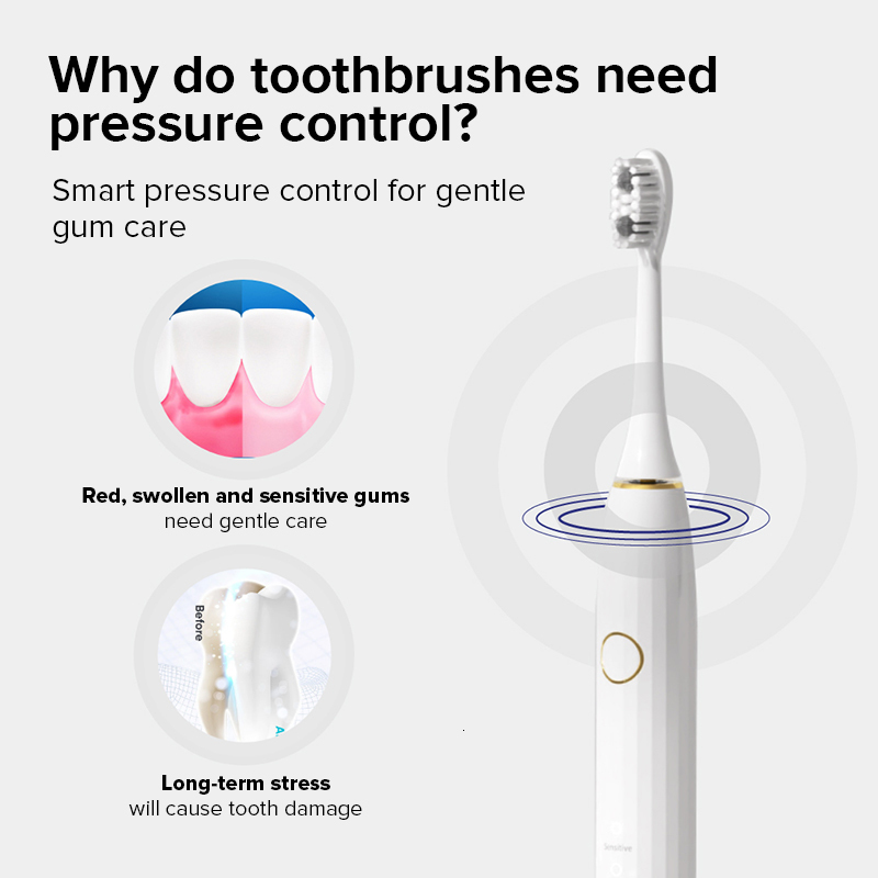 Toothbrush Nandme NX8000 Smart Acoustic Electric toothbrush Deep Cleaning Toothbrush IPX7 Waterproof Micro vibration Deep Cleaning Whitening Agent 230