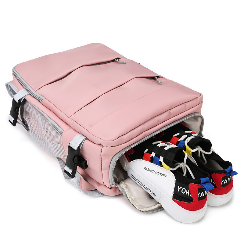 School Bags Pink Women Travel Backpack Water Repellent AntiTheft Stylish Casual Daypack Bag with Luggage Strap USB Charging Port 230817