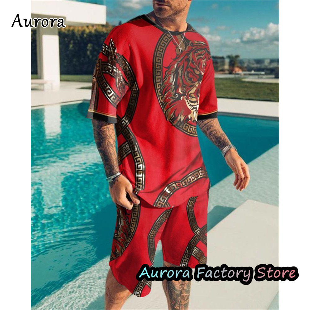 Men's Tracksuits Summer Fashion Trend Tracksuit 3D Print Poker A TShirt Shorts Suit 2 Pieces Casual Outfit Set Male Oversized Clothing 230720