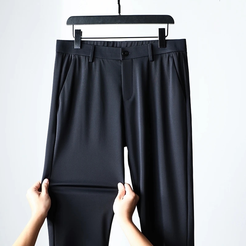 Men's Pants Tiansi Business Casual Ice Silk Summer Thin Trousers Elastic Youth Breathable QuickDrying UltraThin 230720