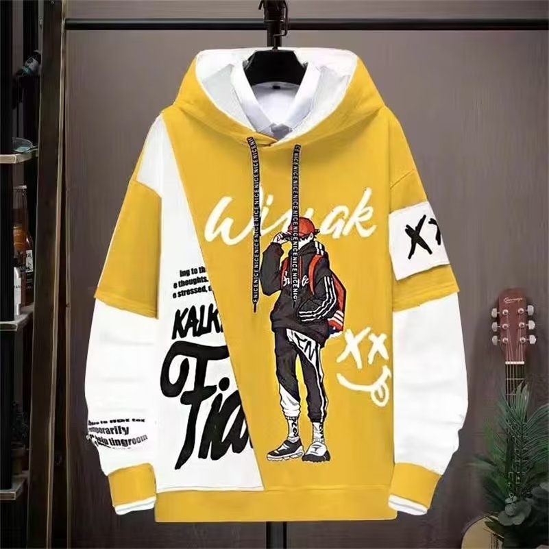 Men's Hoodies Sweatshirts Casual Hoodie Autumn Korean Fashion Sweatshirt Harajuku Hip Hop Clothing Exquisite Print Anime 230720
