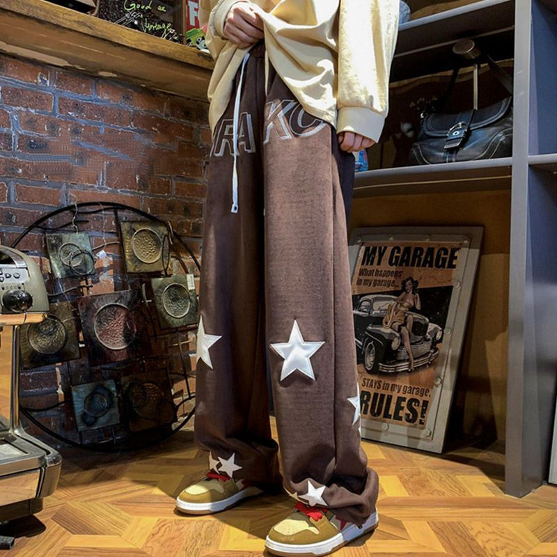 Men's Pants Vintage Print Sweatpants Men Casual Straight Pants Loose Trousers Trend Fashion Streetwear Plus Size Bottoms Male Y2K Clothing 230720